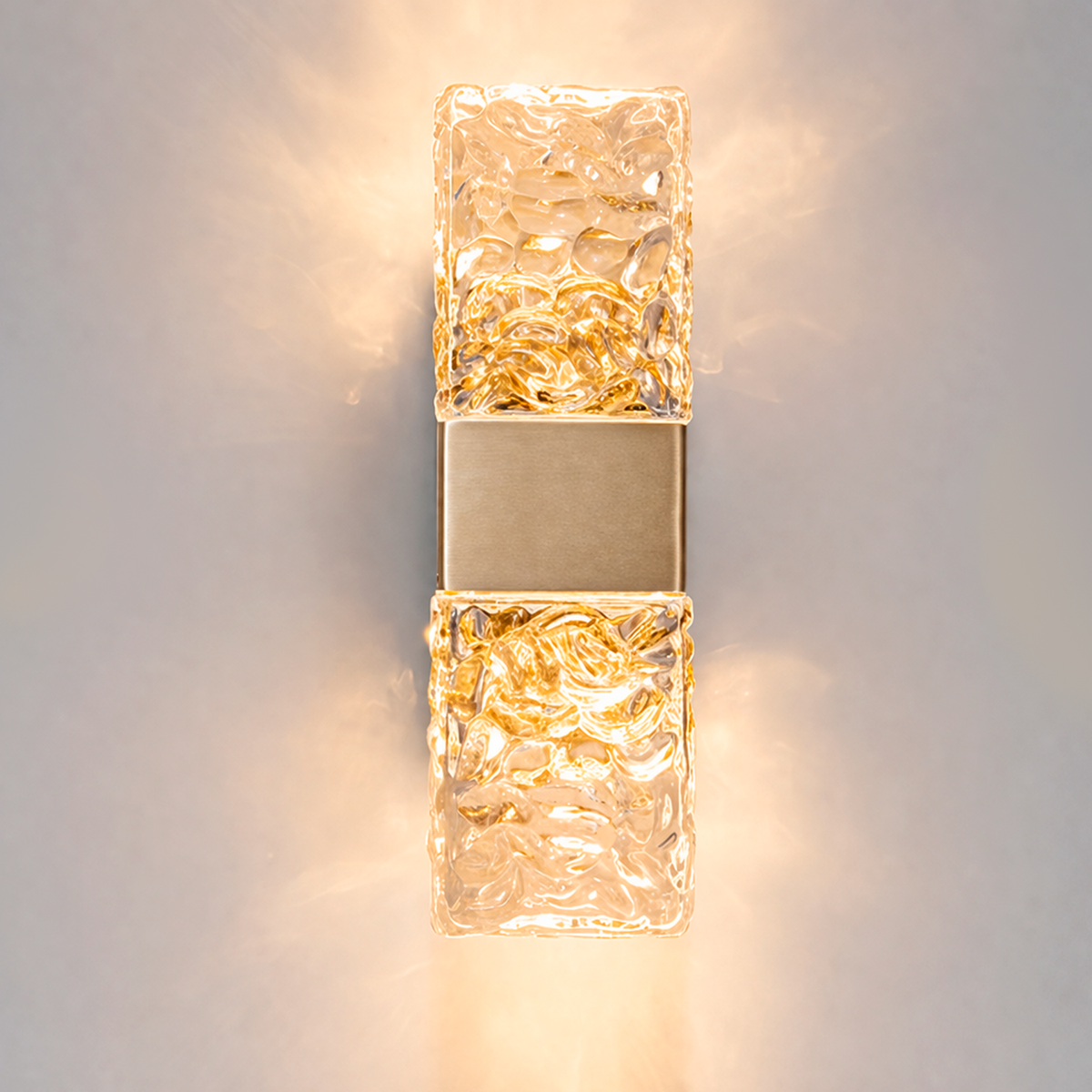 Настінний золотий світильник з прозорим плафоном з фігурного скла H-30 cm Led 6W Gold+Transparent Unit 260319-100007736