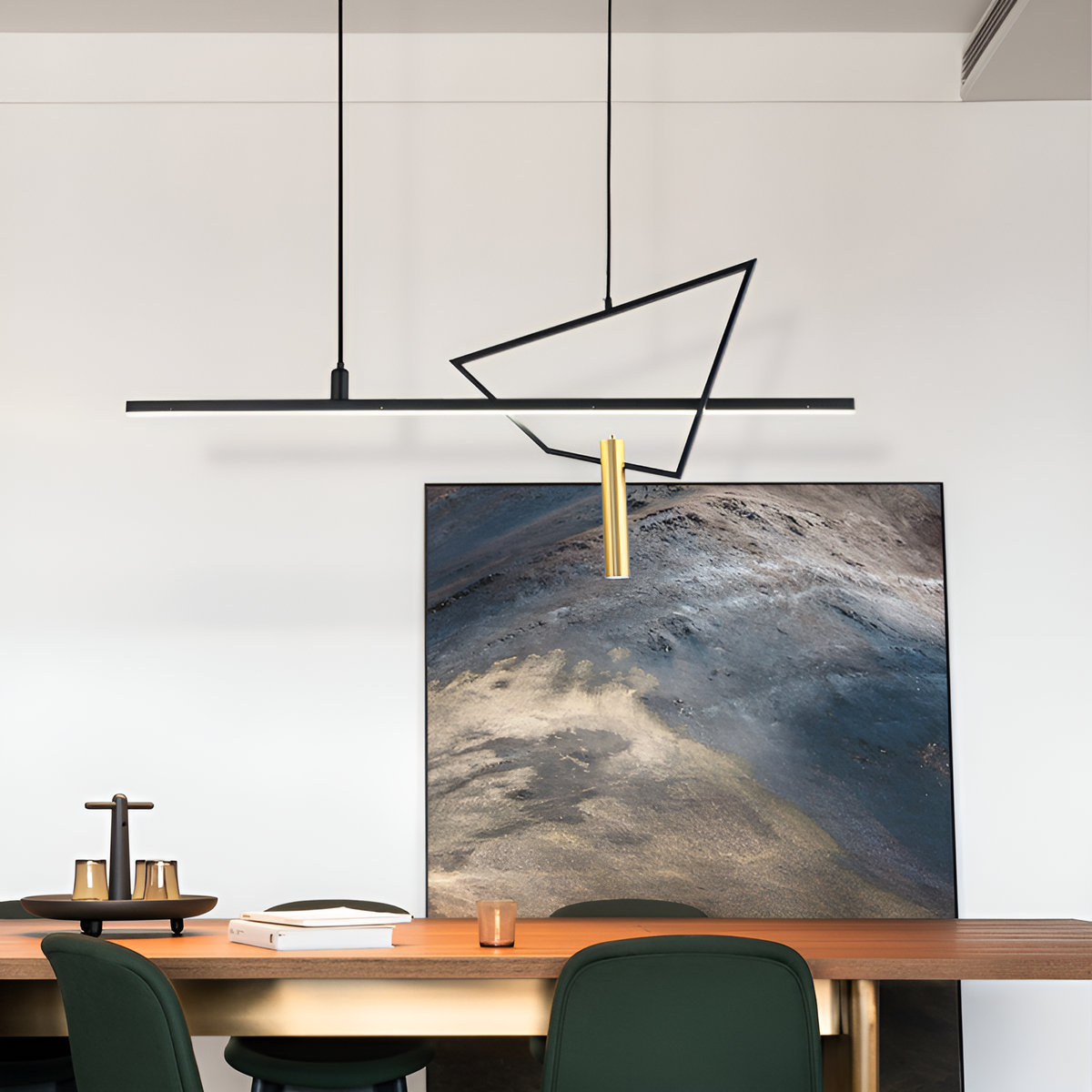 Люстра підвісна Geometry L-120cm 32W 4000K Black 250618-100005060