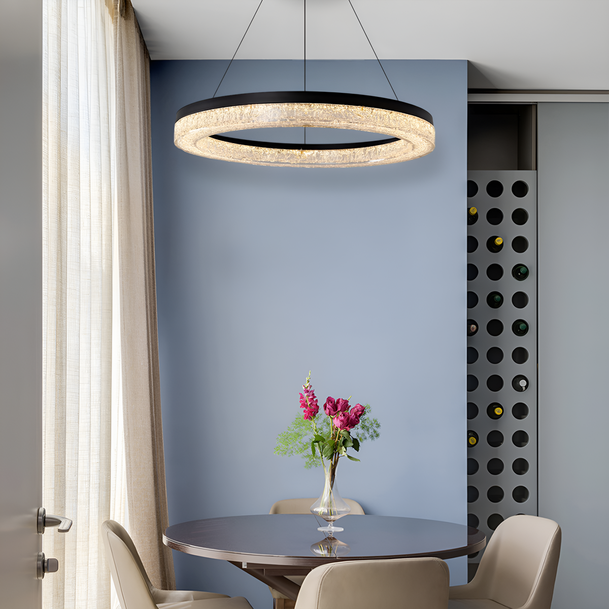 Люстра D-30/40/50/60/80cm Led Black Ice Circle 250622-100005034