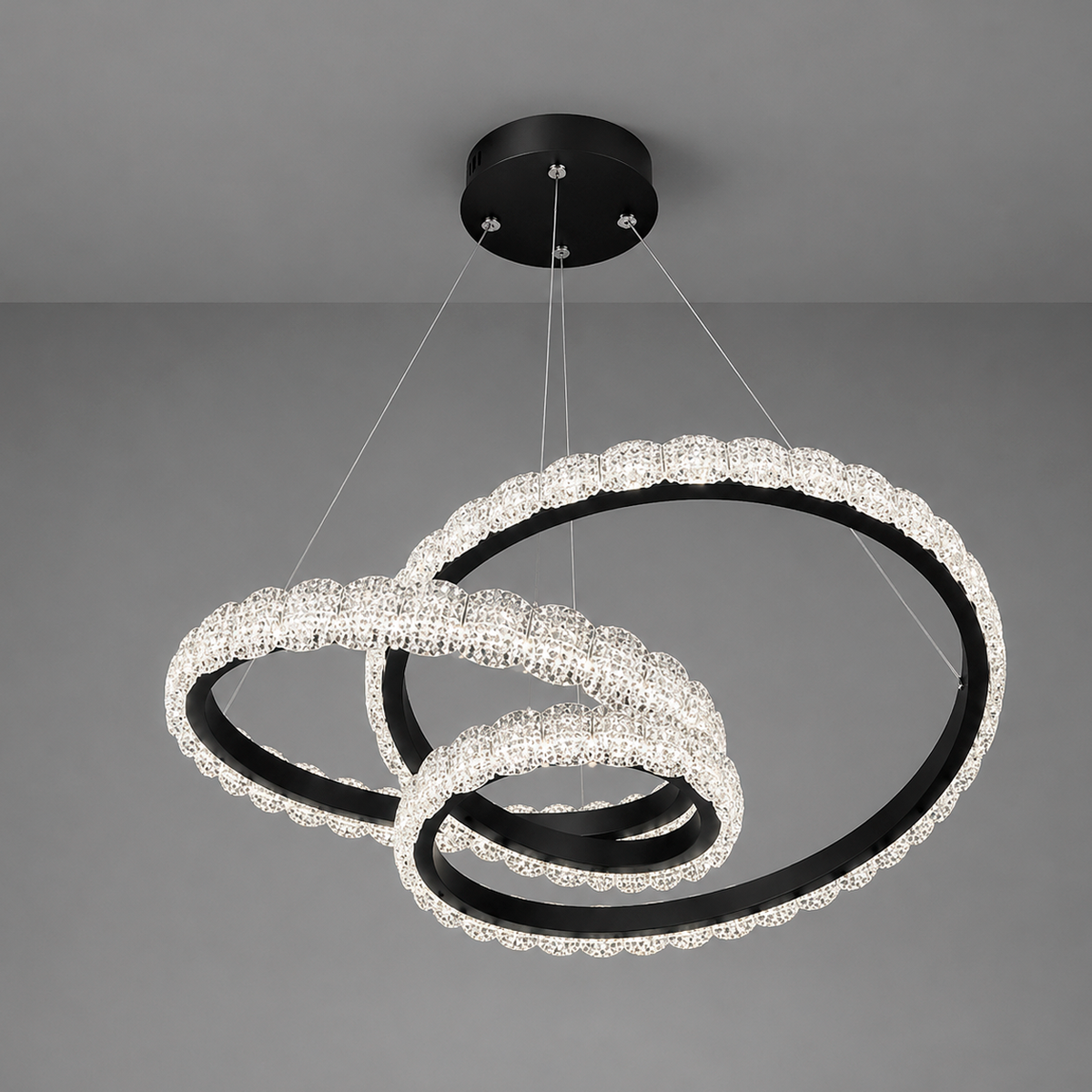 Люстра чорна світлодіодна D-46 cm Led 100W Black knot 260588-100007956