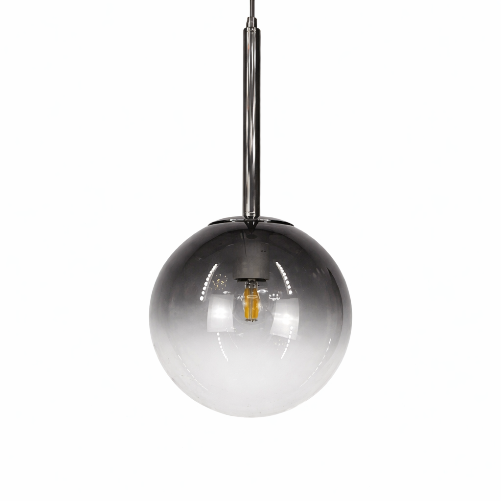 Світильник чорний хром з графітовим градієнтним плафоном E27 D-20 / 25 / 30 cm Smokey greyglass 260118-100007148