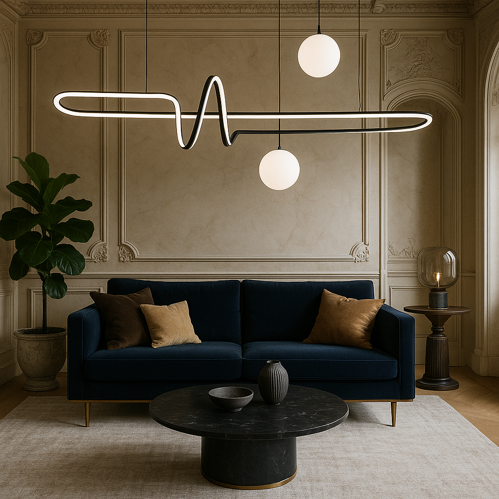 Люстра підвісна Balance L-100cm Black Led-модуль+G9 250618-100005058