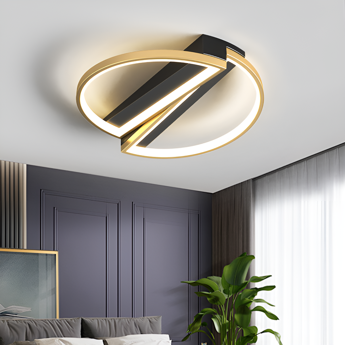 Стельовий світильник SemiCircle D-50 cm 72W Black + Gold 72W LED 250476-100004337