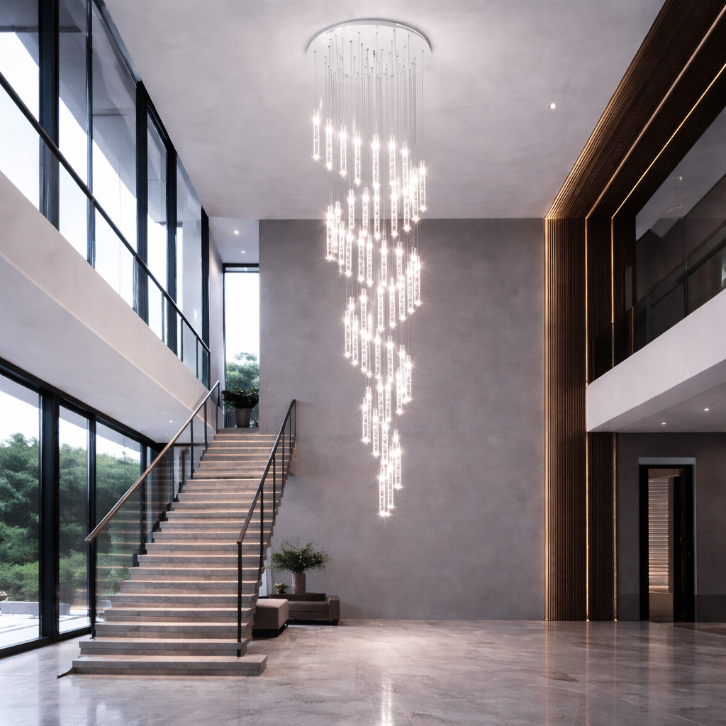 Каскадна люстра срібна D-80 cm Led 235W 4000K Chrome Cascade Imitation Bubbles 260222-100007374