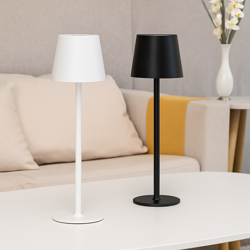 Настільна лампа біла акумуляторна H-37 cm Led 10W White T-Lamp 251188-100006556