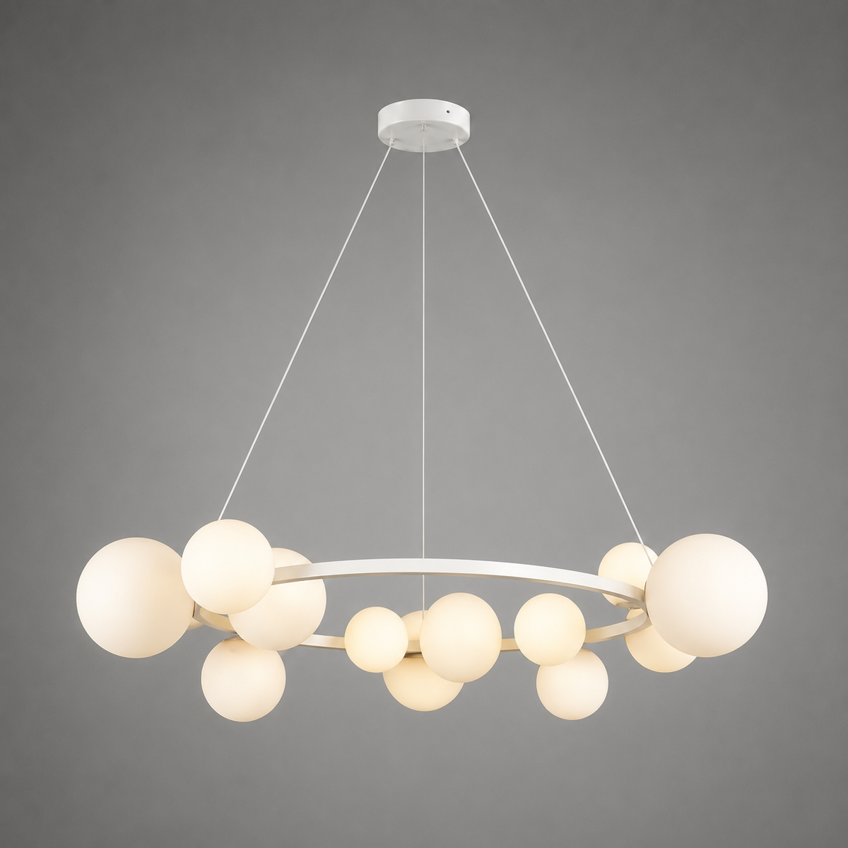 Люстра підвісна кільцева на 15 плафонів D-80 cm G9x15 White + White Modo 260631-100008215