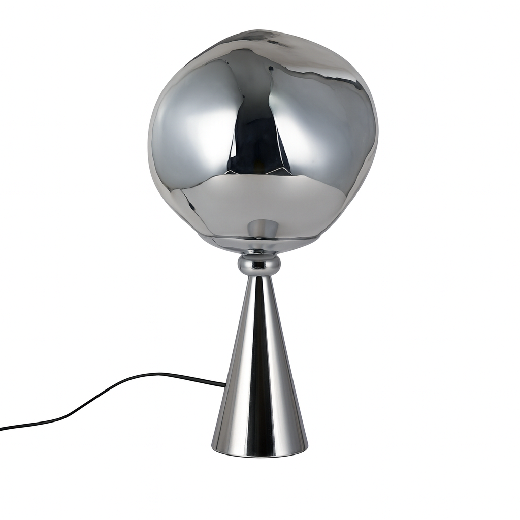 Настільна лампа хромована з плафоном органічної форми H-52 cm E27 Chrome Melt plazma desk lamp 250931-100006063