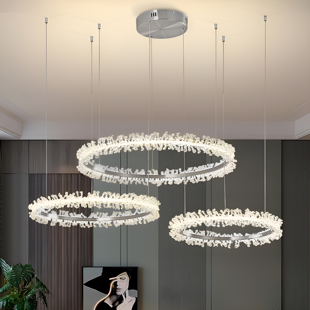 Люстра Chrome petals rings 150W 250476-100004357