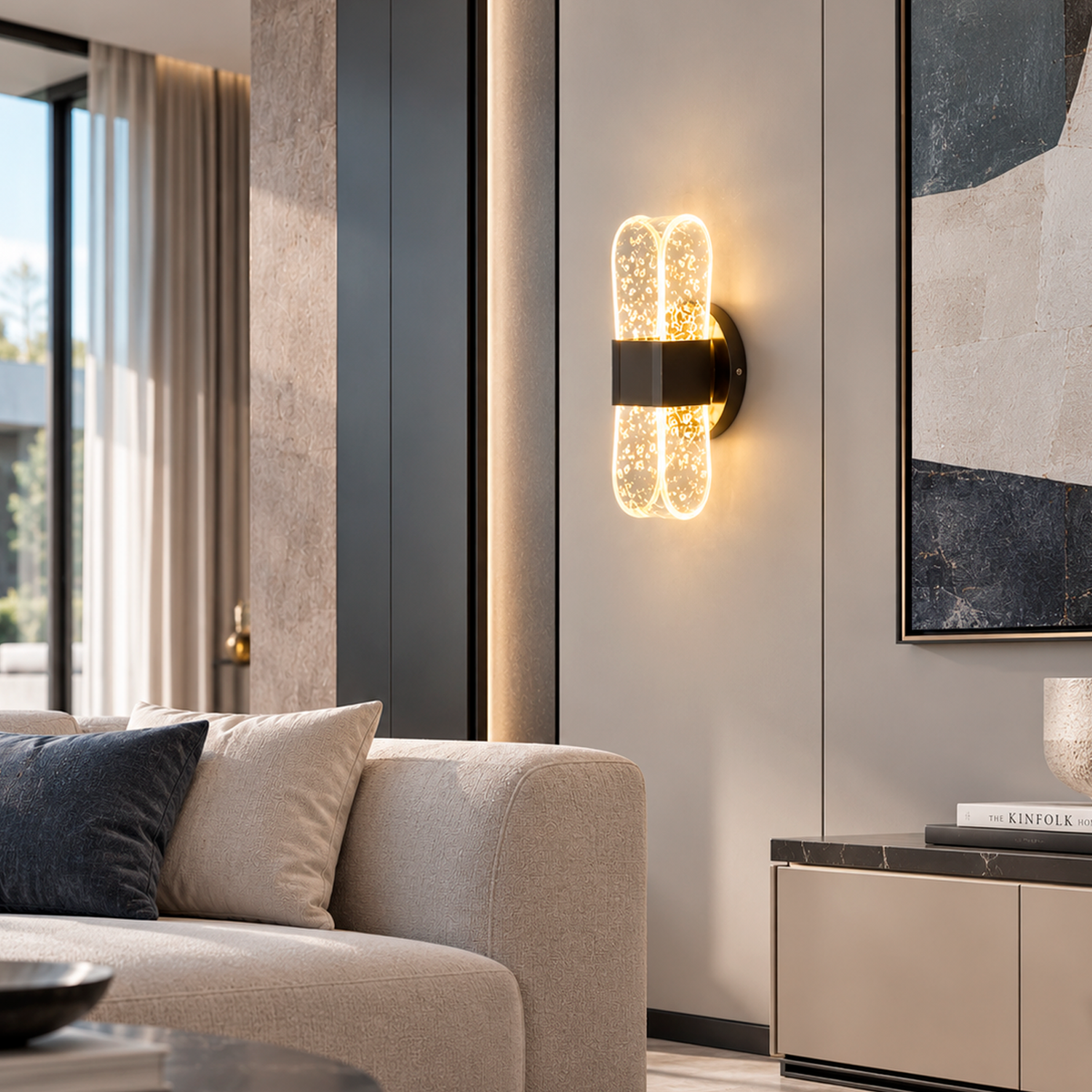 Настінний світильник золотий з декоративними вкрапленнями H-20 cm Лед Led Gold Jellyfish 250735-100005419