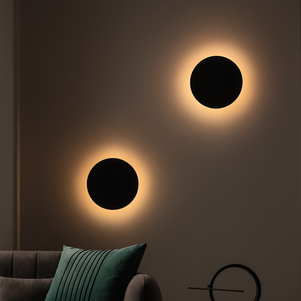 Світильник чорний круглий фасадний світлодіодний Led 9W / 12W / 15W Black Circle Light 251092-100006345