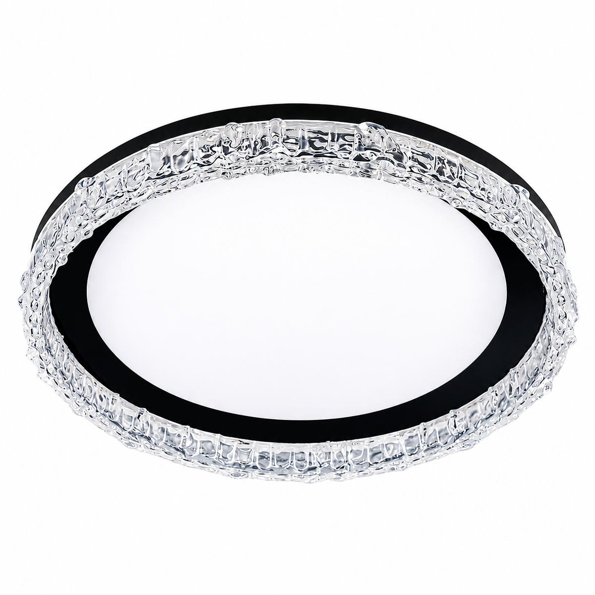 Стельова люстра чорна з акриловим плафоном D-49 cm H-8 cm Led 54W Black Crystal Circle 260531-100007972