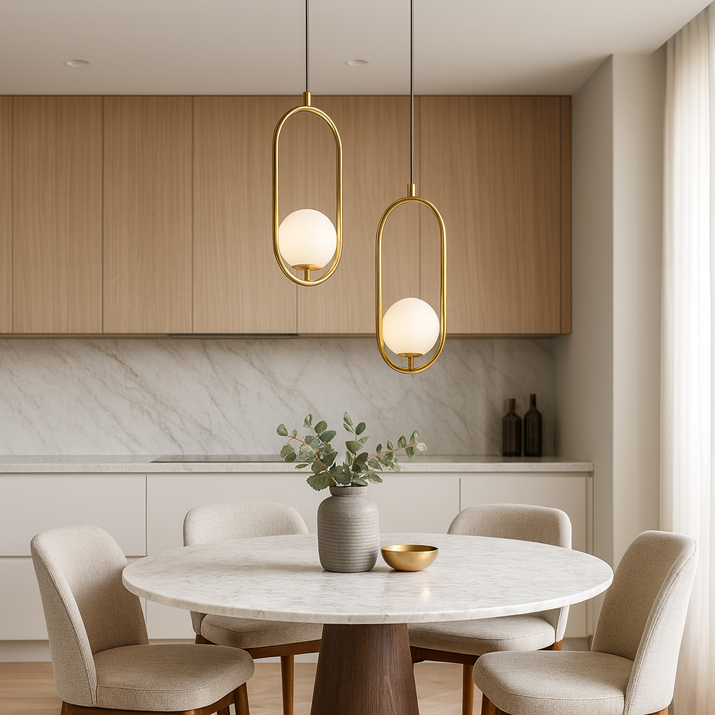 Підвісні світильники W-20 cm E27 Gold/Matte Black Vertical 210718-100000024