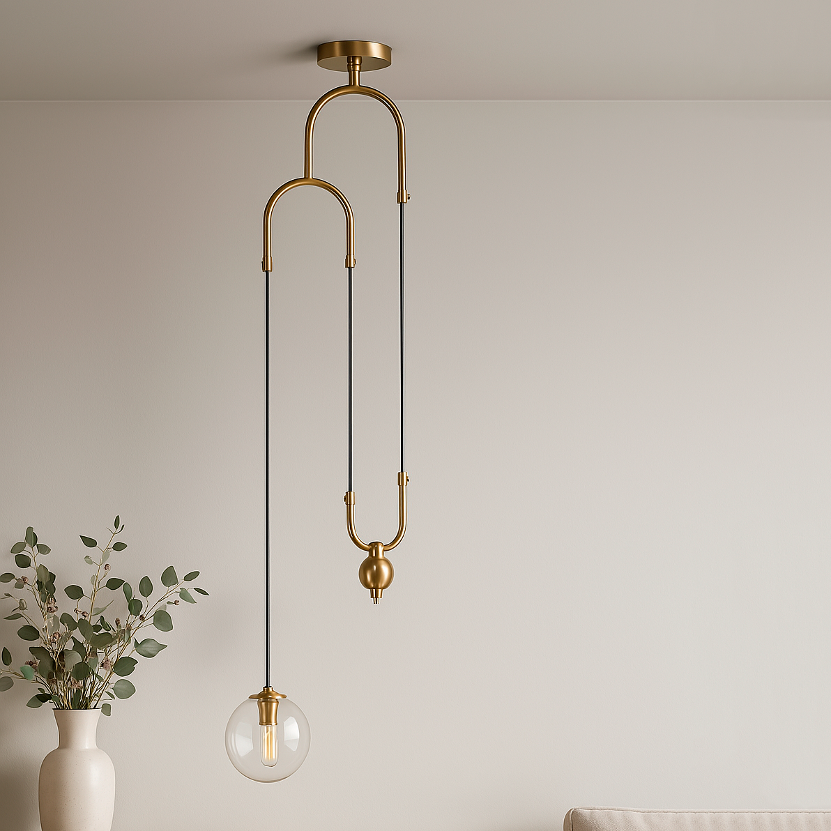 Підвіс FJ Сounterweight Е27 60W Gold + Clear 250433-100004399