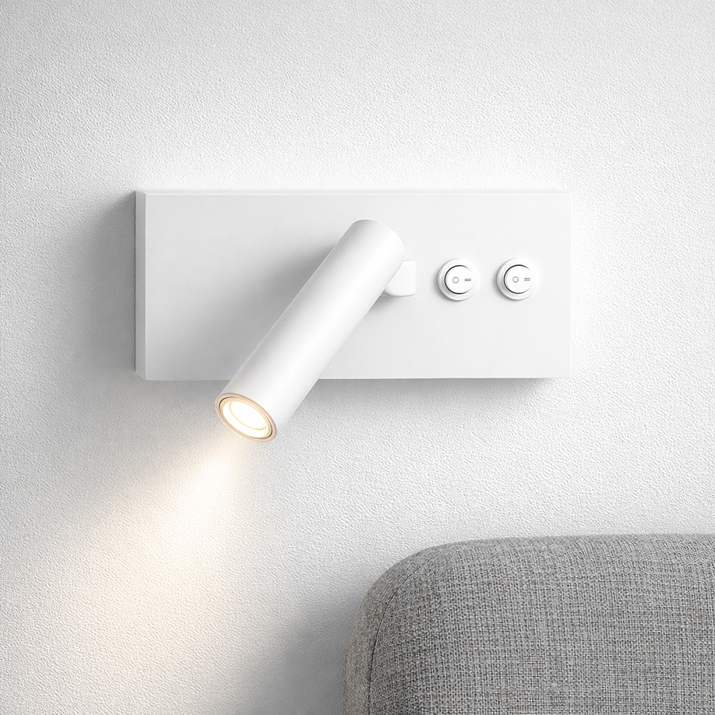 Настінний світильник білий з вимикачем на корпусі H-8 cm Led 10W 4200K White Vadud 260160-100007195