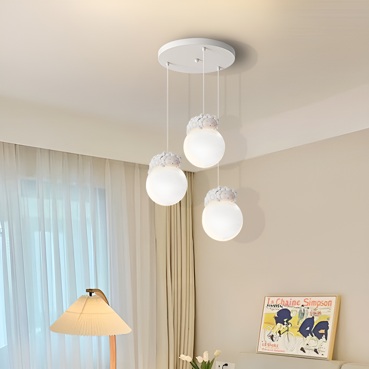 Підвісна люстра Pets Rams 3xЕ27 White 250431-100004414