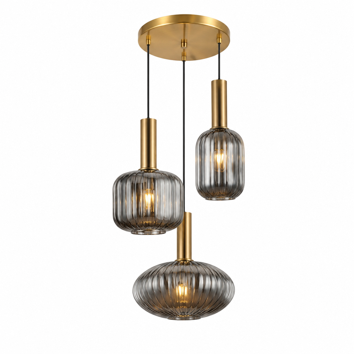 Підвісний світильник D-35 cm з графітовими плафонами 3xE27 Bronze + Black Altom Lamp 260931-100008809