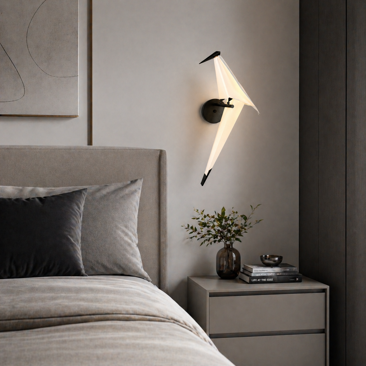 Бра чорне з білим розсіювачем - пташкою H-67 cm Led 4W 3000K Black + White Birds Perch 260418-100007838