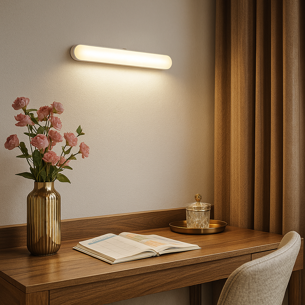 Світильник настінний білий акумуляторний з магнітом та пультом L-30 cm Led White Plain Stick Lamp 251054-100006475