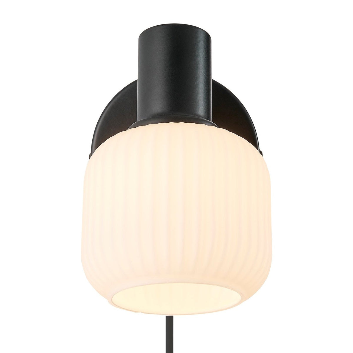 Настінний світильник з вимикачем H-16.5 cm E14 Black+White Gofre 260109-100007169