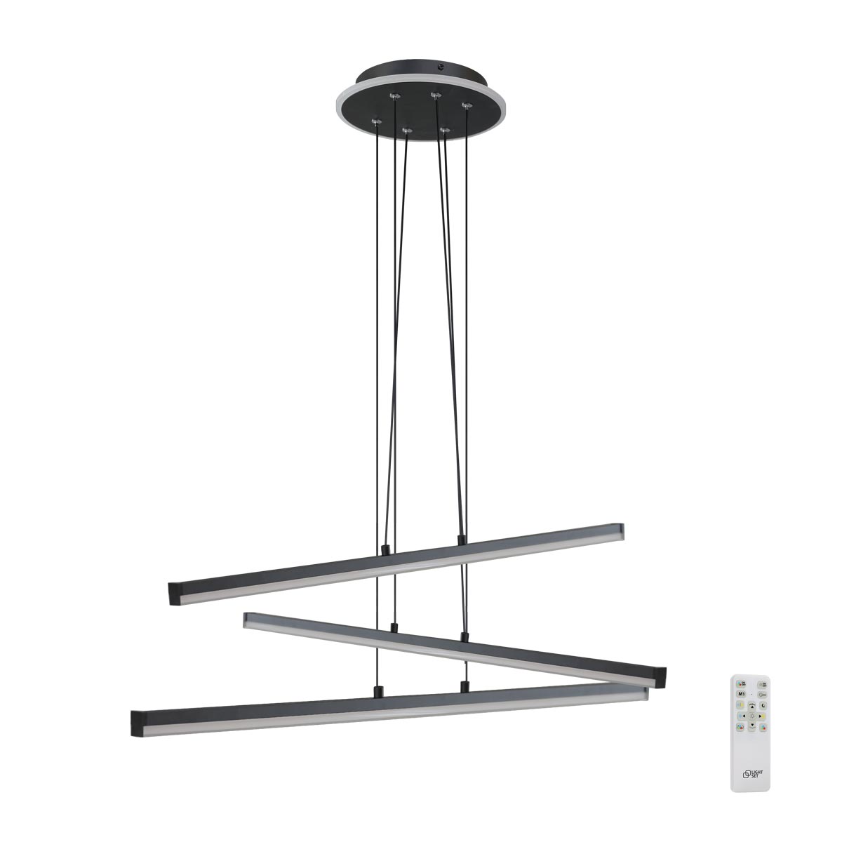 Люстра чорна підвісна L-80 cm Led 55W Black Geometry 250548-100004907