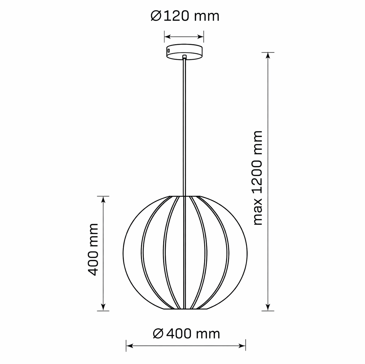 Світильник підвісний білий D-40 cm E27 Lightness Ball White 260140-100007226