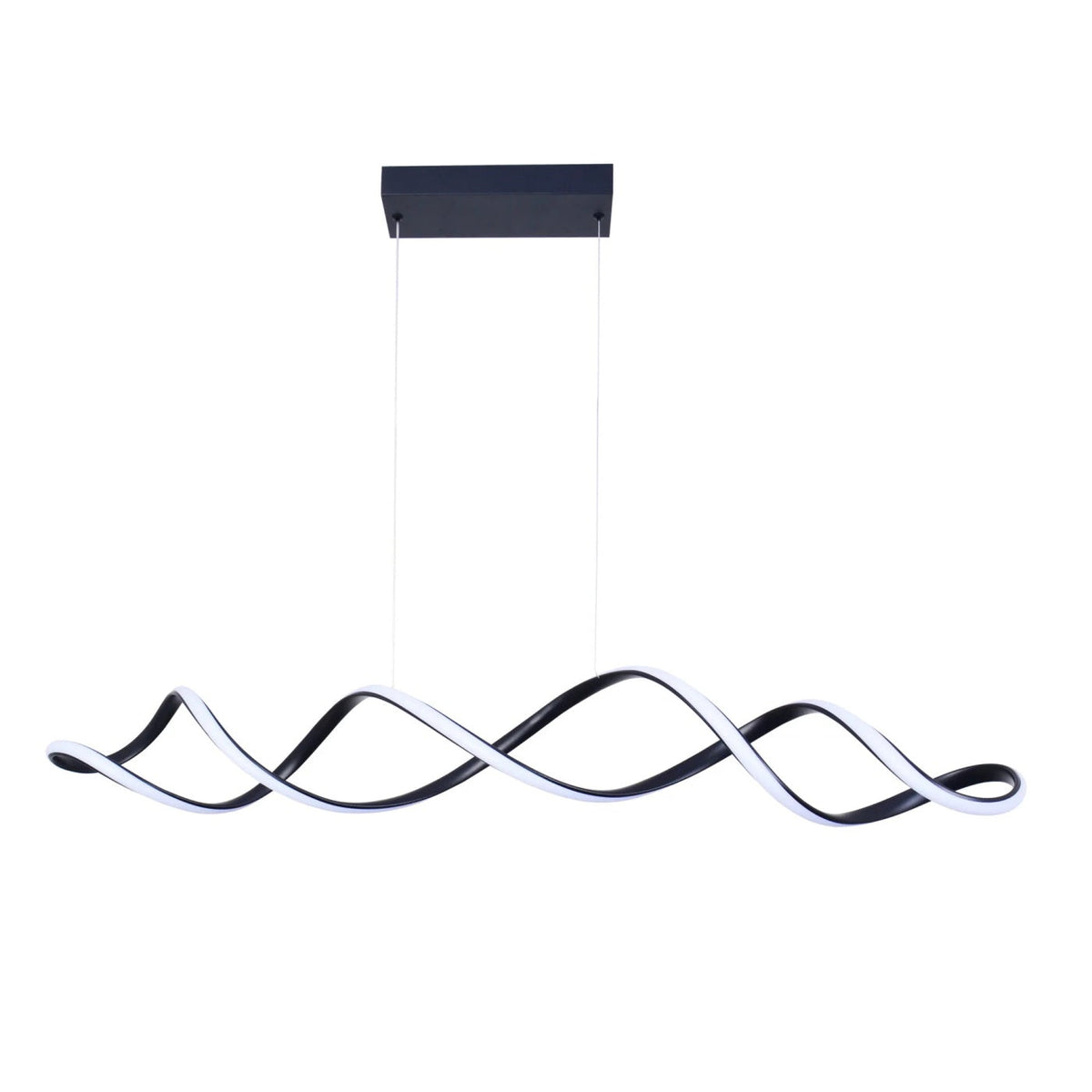 Підвісна люстра чорна хвиляста L-119 cm Led 43W 4000K Black Gemo Wave 250940-100006081