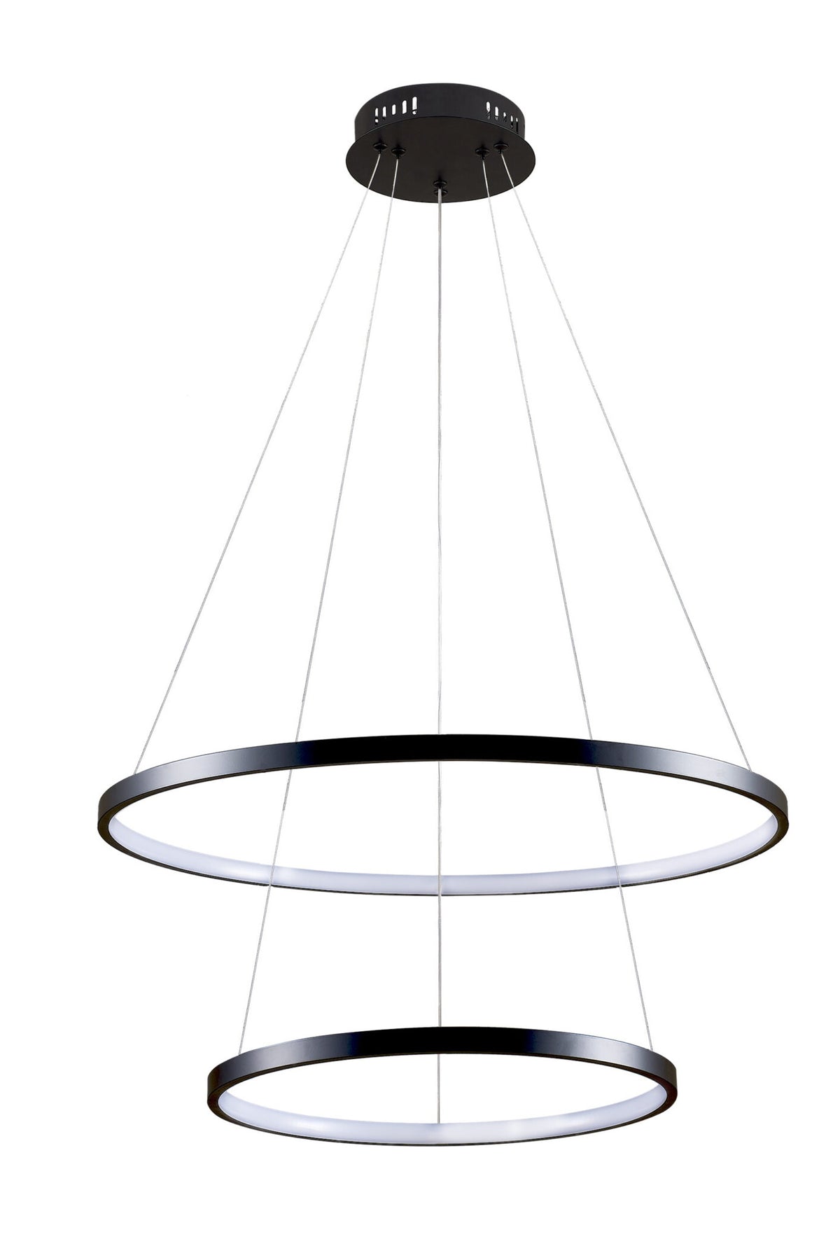 Підвісна люстра чорна D-60 cm Led 35W 4000K Black Rings 251240-100006881