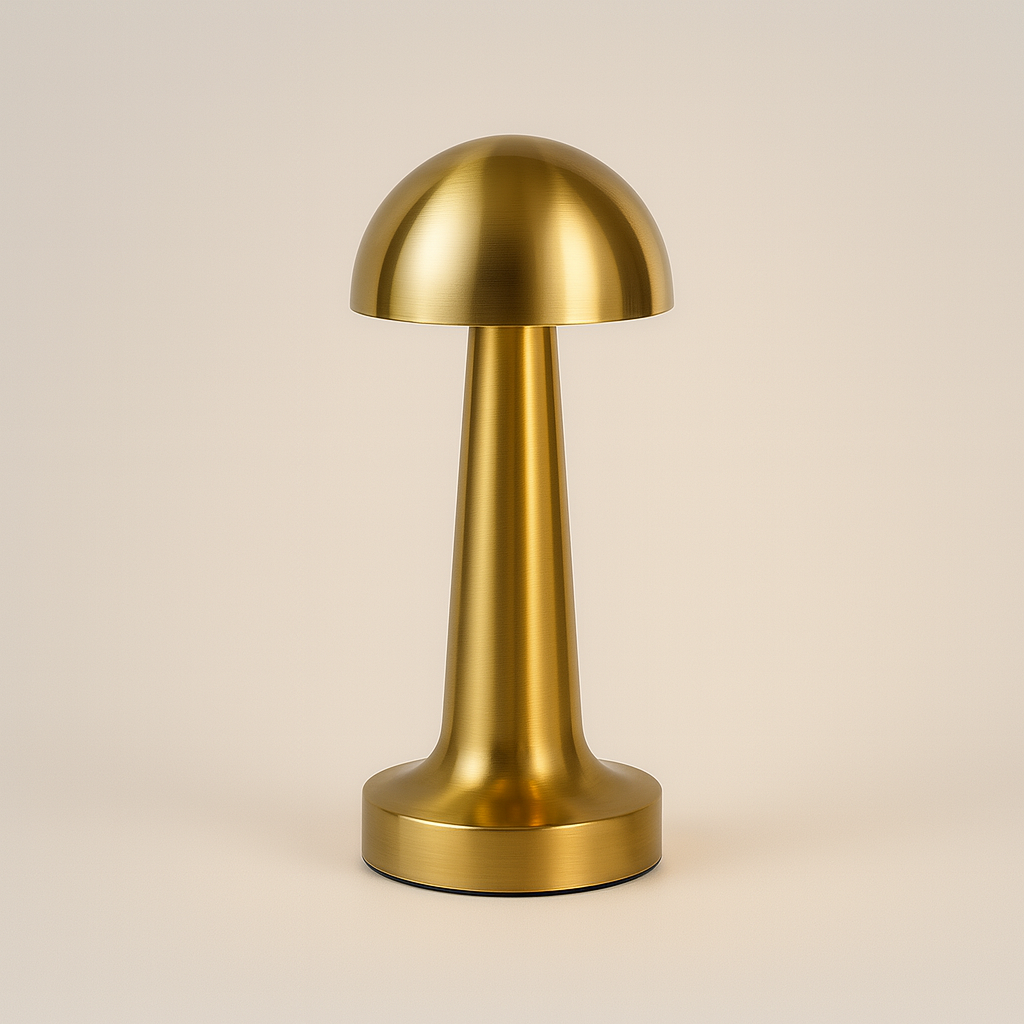 Настільна лампа золота акумуляторна H-22 cm Led Mushroom Gold 251031-100006273