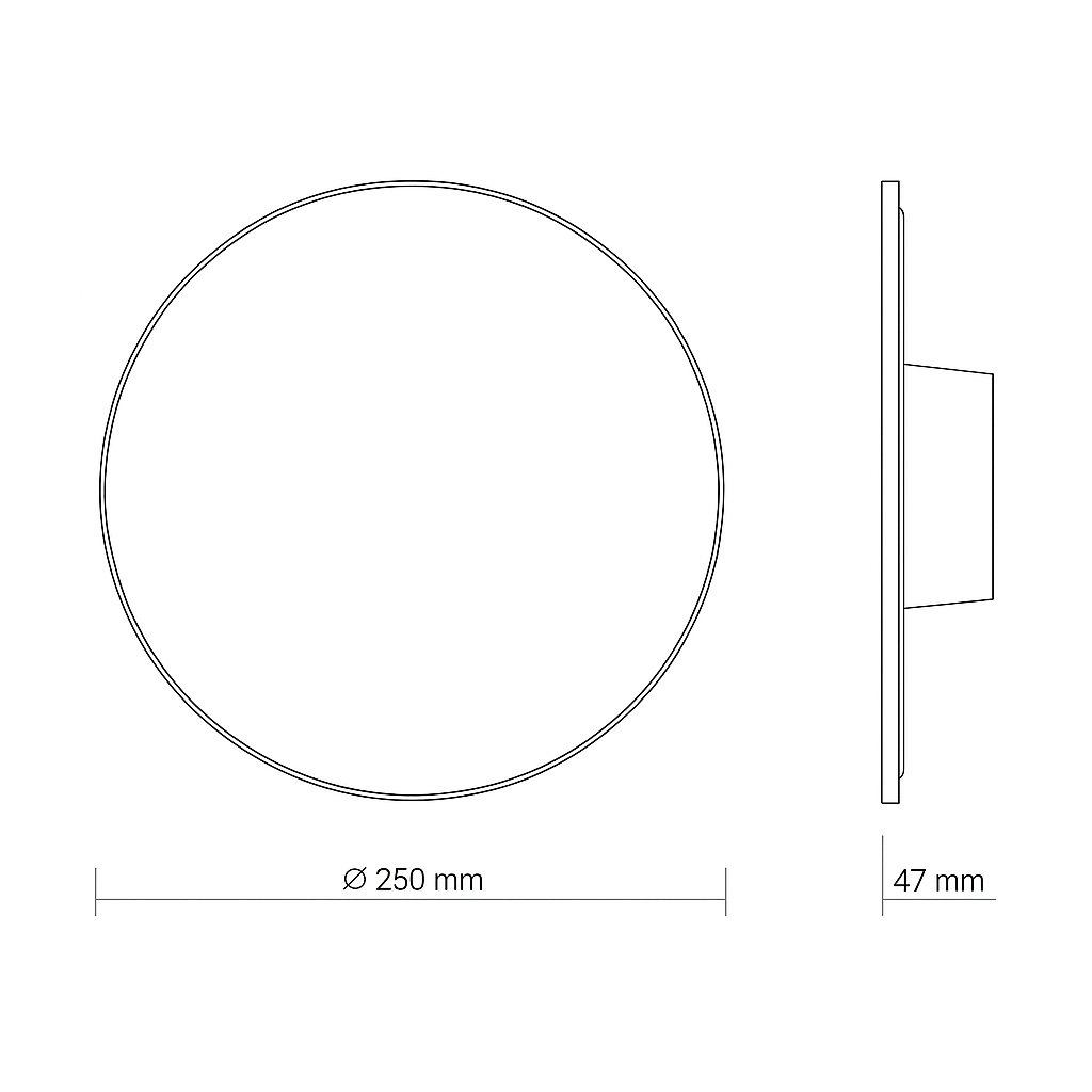 Світильник білий круглий фасадний світлодіодний Led 12W / 18W White Vido Circle 251154-100006497