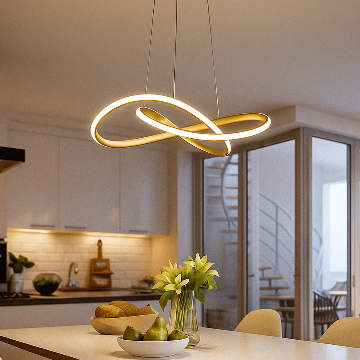 Люстра підвісна золота світлодіодна D-60 cm Led 75W Gold Knot 251188-100006593