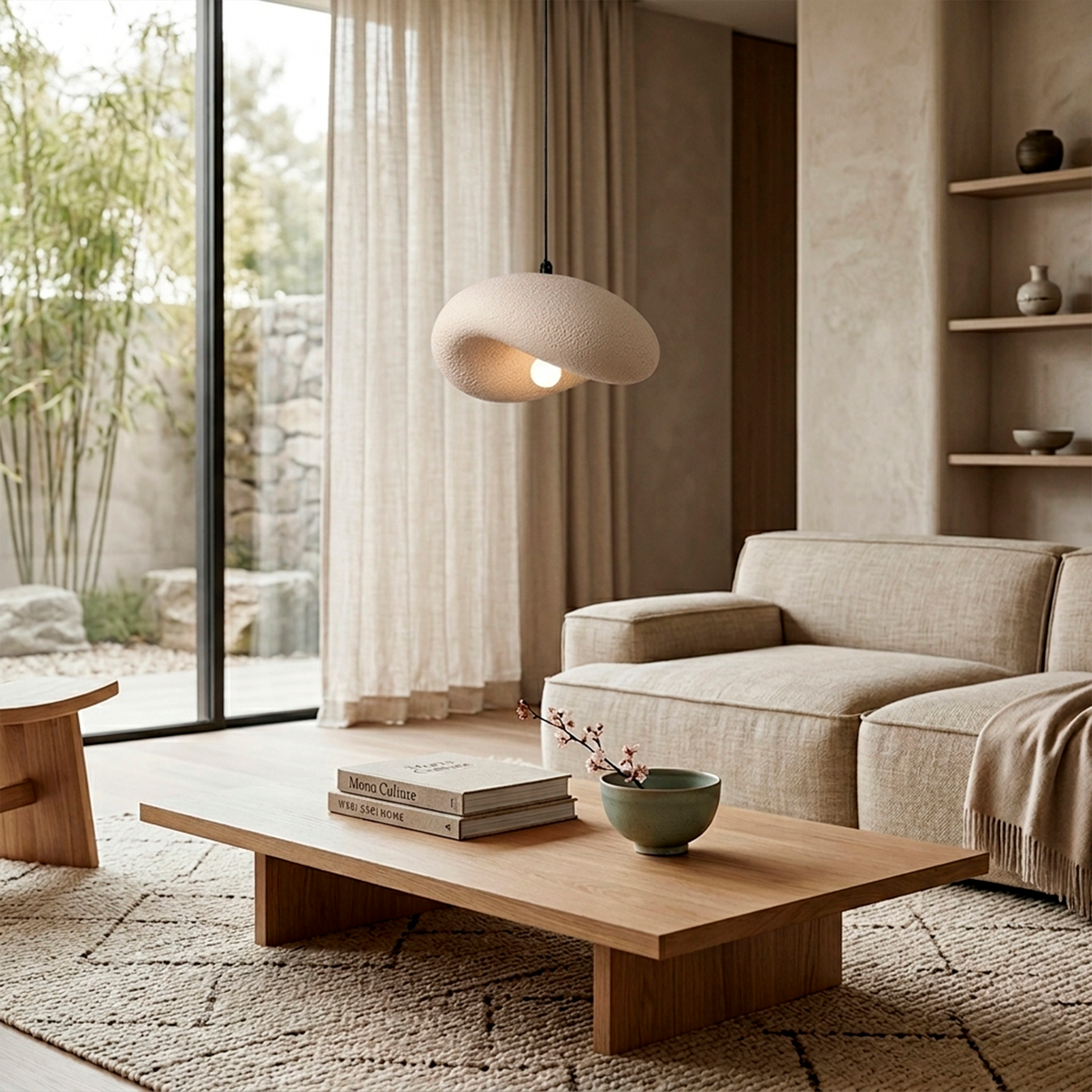 Підвісний світильник бежевий D - 40 cm / 60 cm / 80 cm E27 Beige Wabi Sabi 260431-100007849