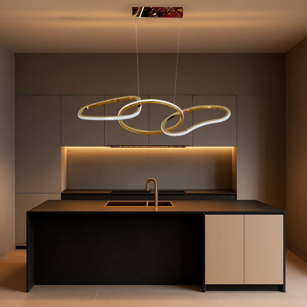 Люстра підвісна Circle Goldх3 L-80cm 52W 4500K 250535-100005000
