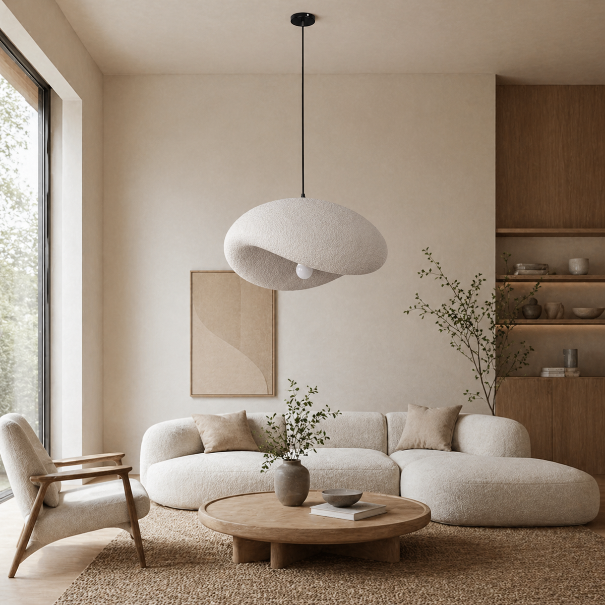Підвісний світильник сірий D - 40 cm / 60 cm E27 Grey Wabi Sabi 260431-100007853