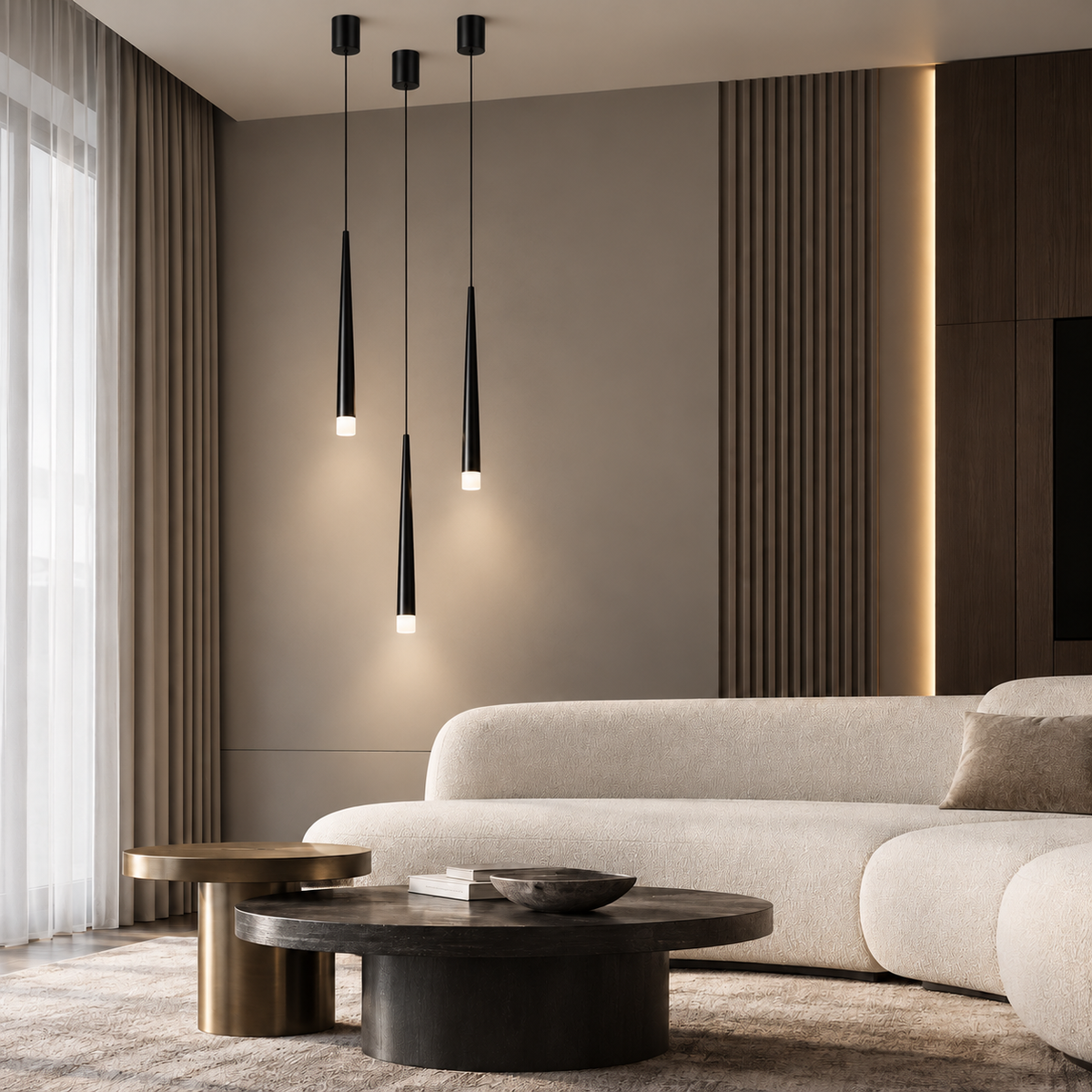 Підвісний світильник чорний H-65-160 cm Led 4W 4000K Black Drop tube 260718-100008410