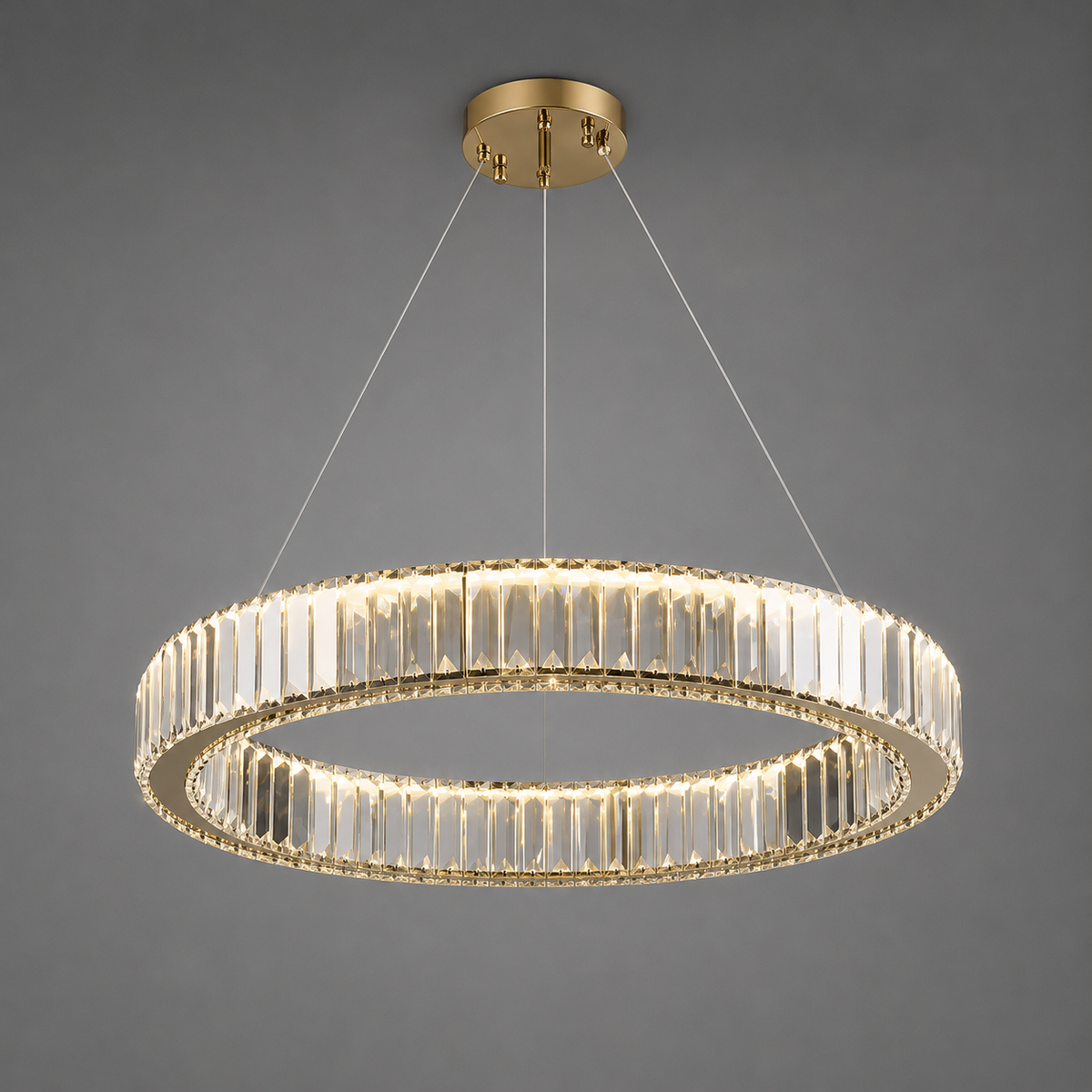 Люстра підвісна золота D-40 cm / 50 cm Led 40W / 50W Gold Crystal 260822-100008620