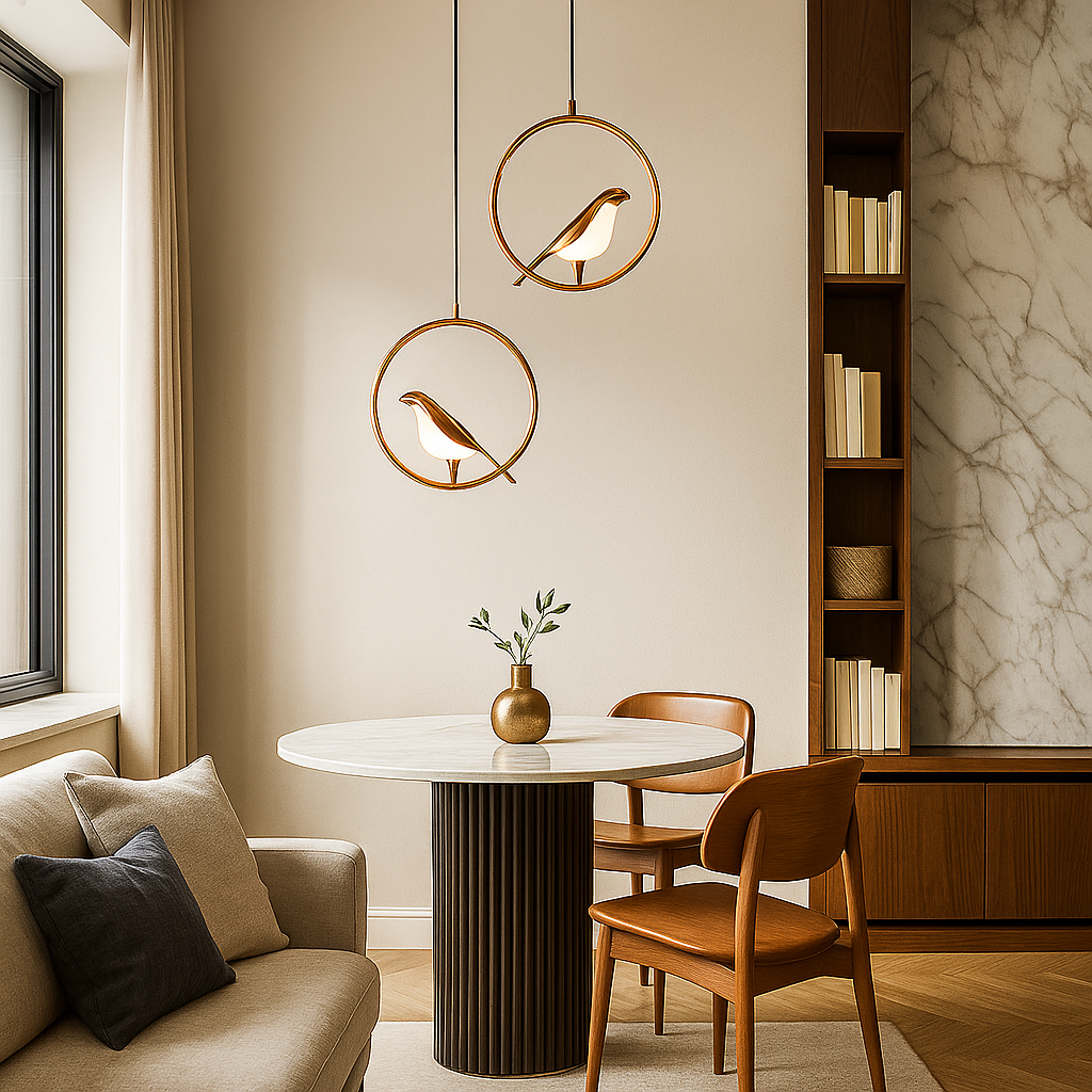 Світильник підвісний золотий D-30 cm Led 6W Black+French Gold Birds 251131-100006599