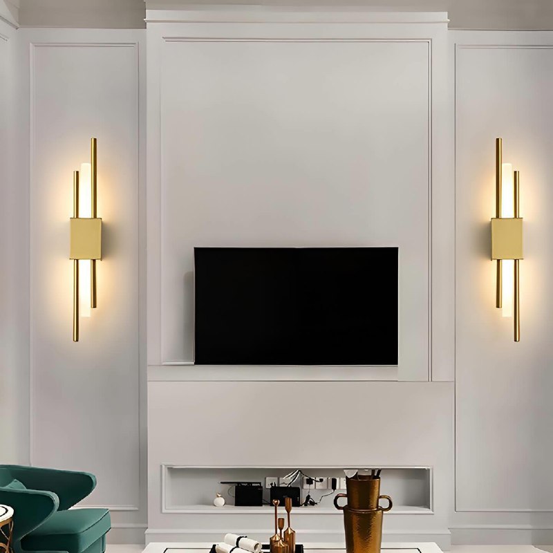Настінний світильник H-50 cm W-8 cm Led 6W 4000K Gold + White Tube Tico iron 240522-100003269
