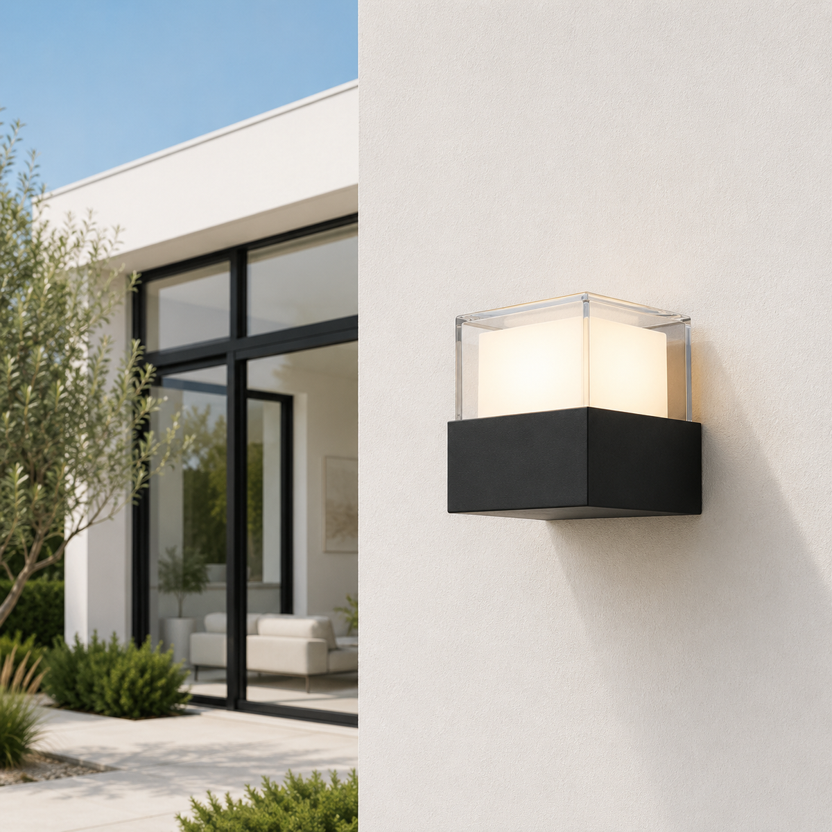 Настінний вуличний світильник Led 6W IP54 3000K Black White Cuby 260619-100008141