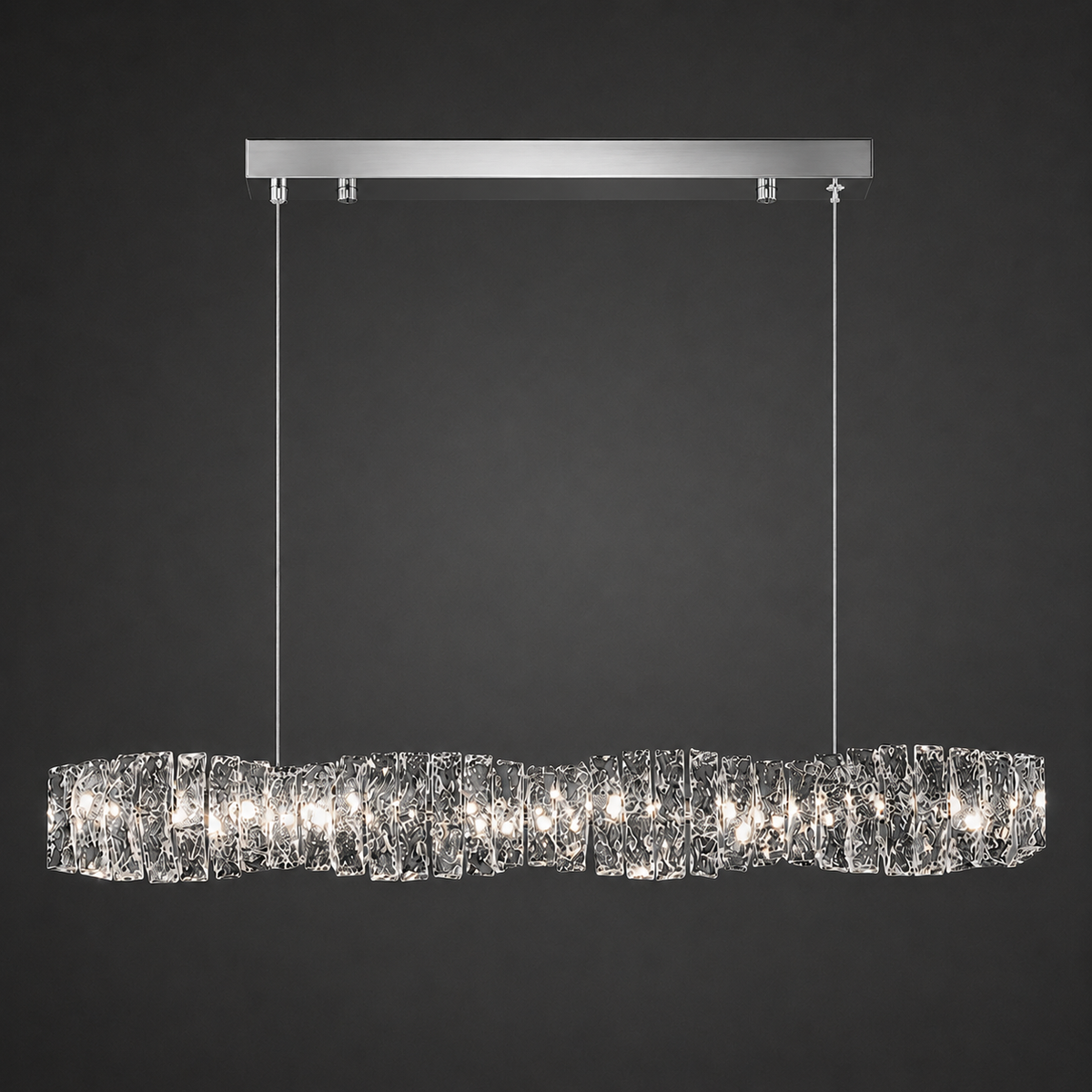 Люстра підвісна хромована видовжена L - 80 cm Led 60W Chrome Crystal 260822-100008626