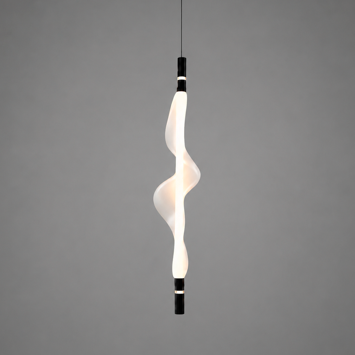 Світильник підвісний чорний з рель'єфним плафоном L - 60 cm / 80 cm Led Black Silk 260822-100008627