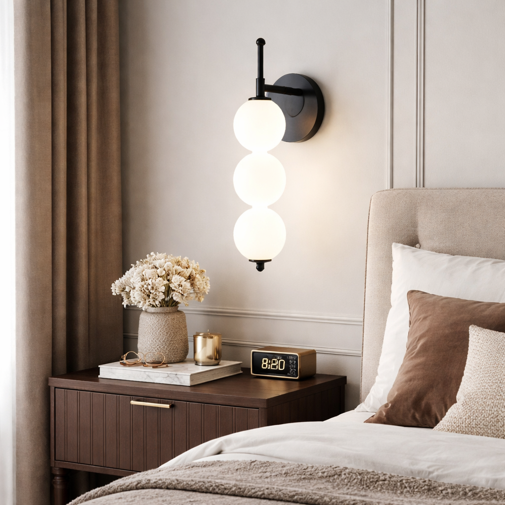 Світильник настінний чорний на 3 / 4 / 5 плафонів куль Led 5W / 6W / 8W Black + White Bollo Pearls 260458-100007775