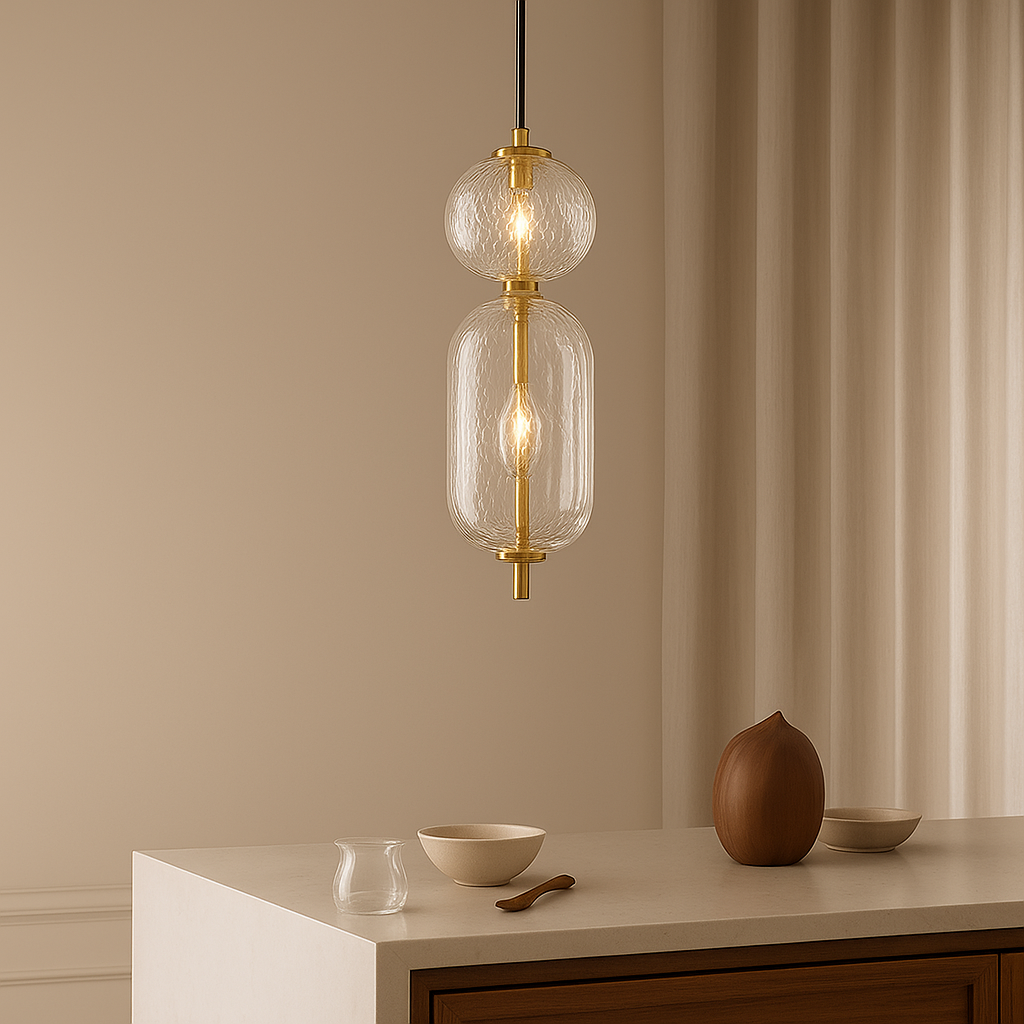 Підвісний світильник золотий з оригінальним прозорим плафоном W-15 cm Led 13W clear Colours 250931-100006124