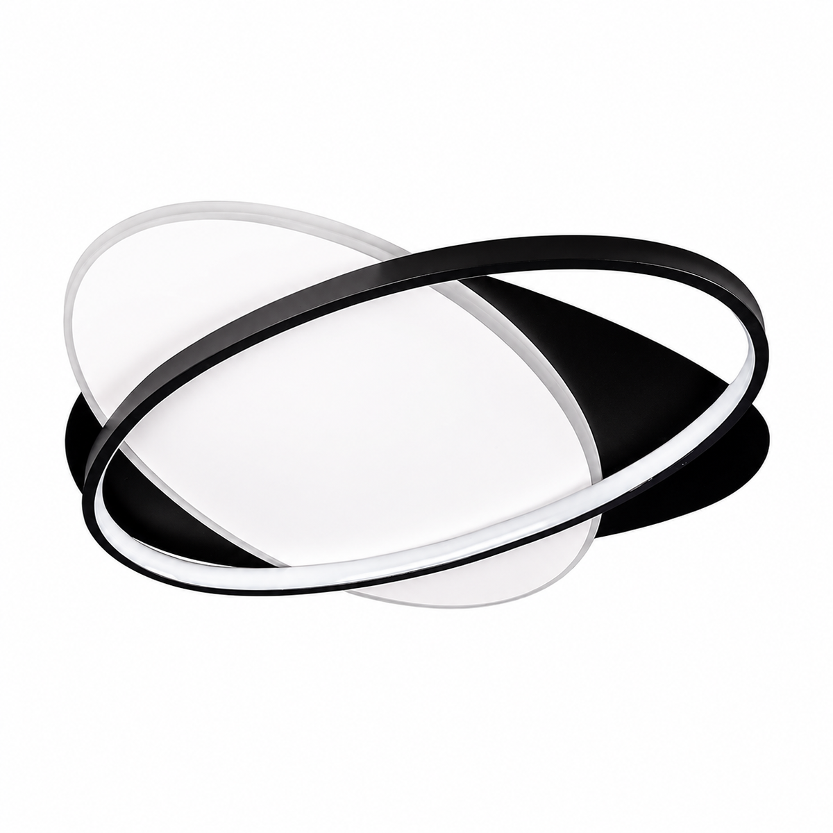 Стельова люстра чорна з акриловим плафоном D - 50 cm H - 6 cm Led 44W Black+White Circle 260531-100007976