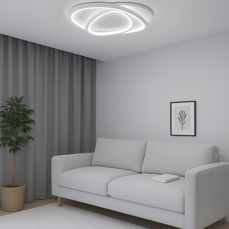 Люстра біла стельова світлодіодна Хвиля L-50 cm H-11 cm Led 60W White Wave 250731-100005444