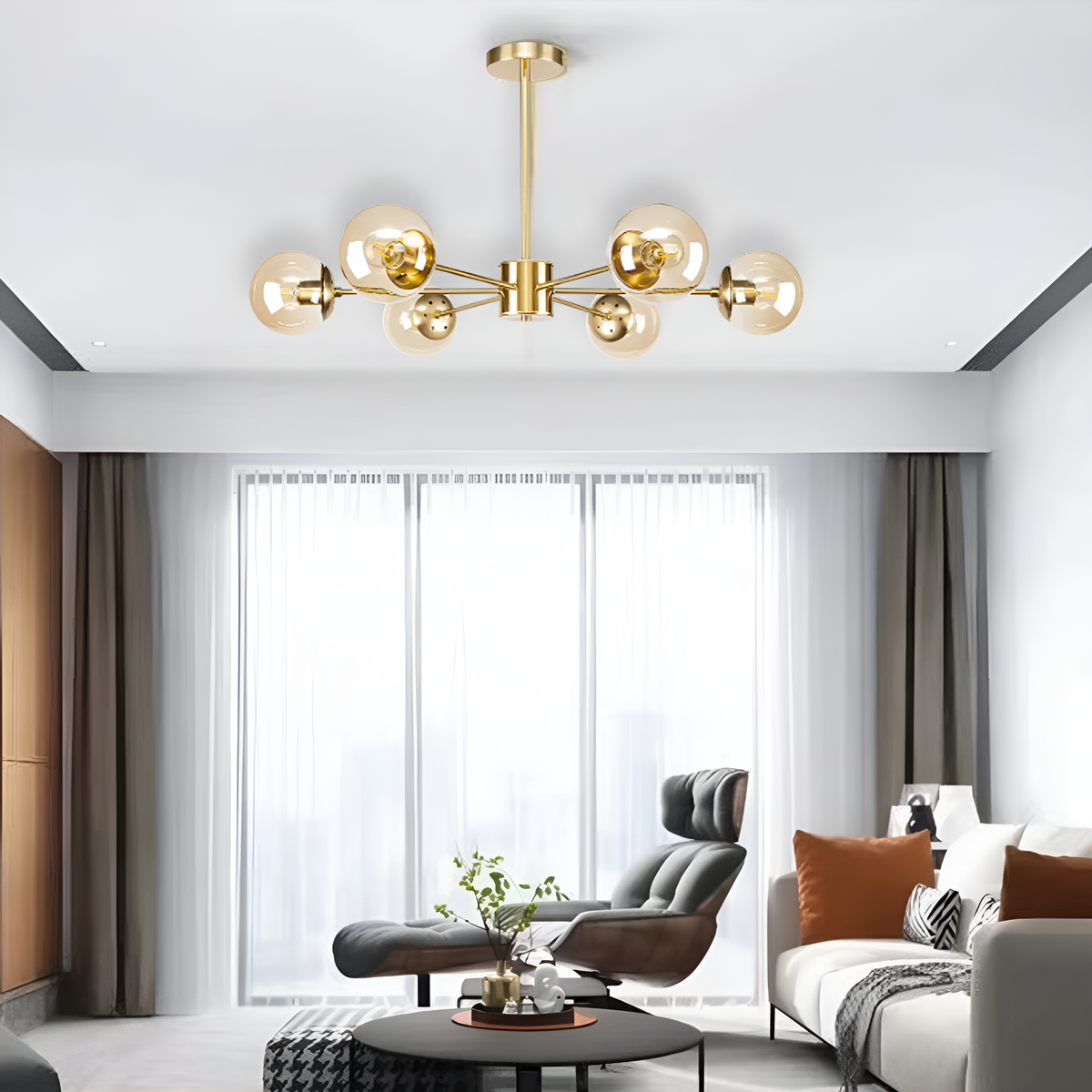 Люстра Wendy E27 D-80cm Gold + Brown 250431-100004568