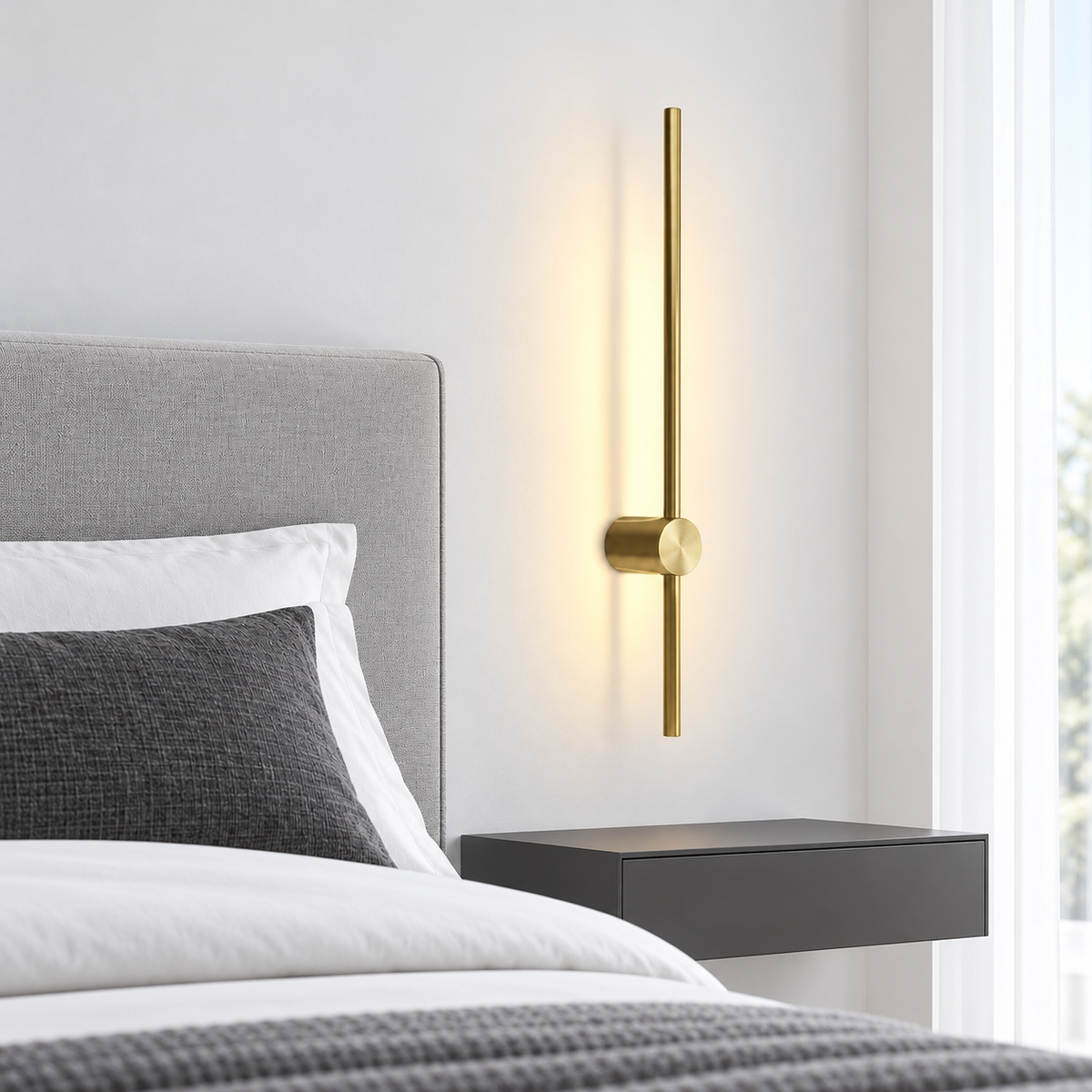 Бра лінійні з хвостиком Pipe Pin gold 4000К Н-60 см / Н-80 см / Н-100 cm 230718-100002352