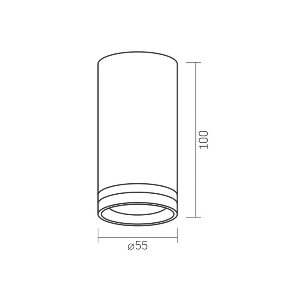 Точковий світильник накладний чорний H-10cm D-5.5cm GU10 Black 250654-100005230