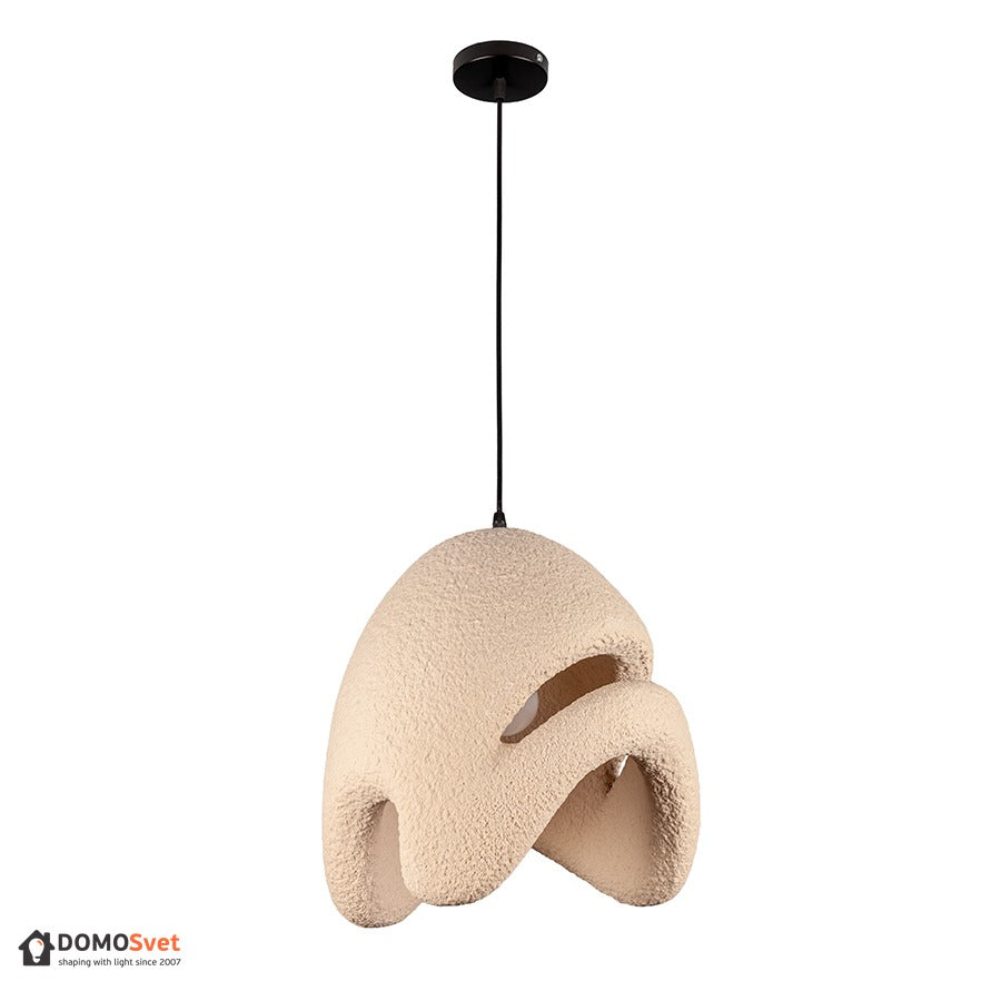 Підвісний світильник з великим плафоном нестандартної форми # Колір корпусу_Бежевий