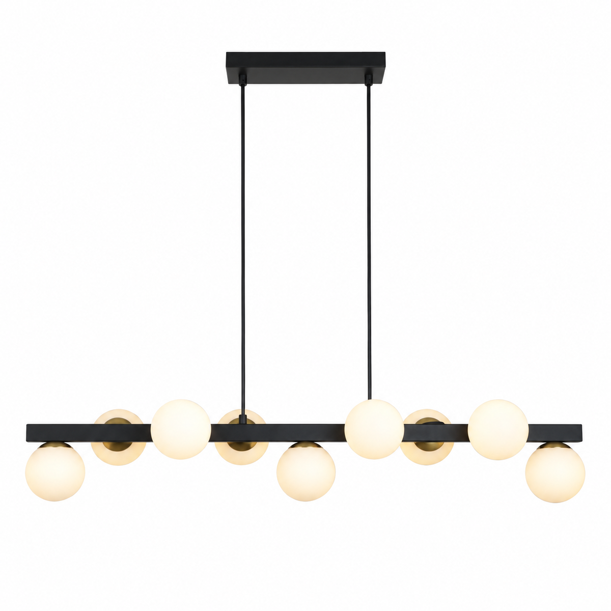 Підвісна люстра чорна видовжена L - 100 cm G9 x 9 Black + White Bubbles 260936-100008943