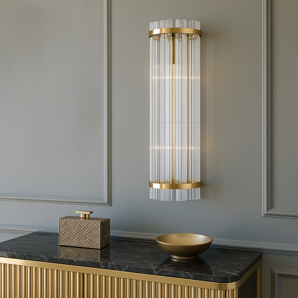 Настінний світильник Tube Shine L-55cm D-15cm E14x2 Gold 250617-100005110